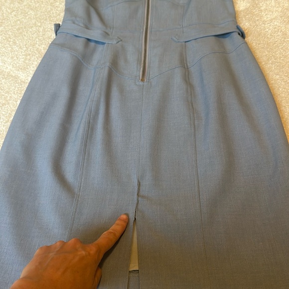 Light Blue Zip Up Stretch Dress - Picture 4 of 5
